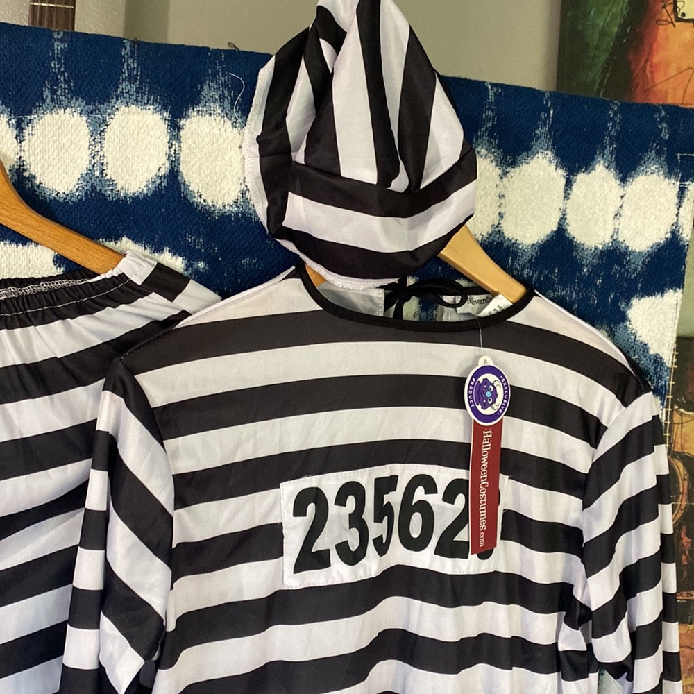 Jail inmate costume adult medium 💕🎃